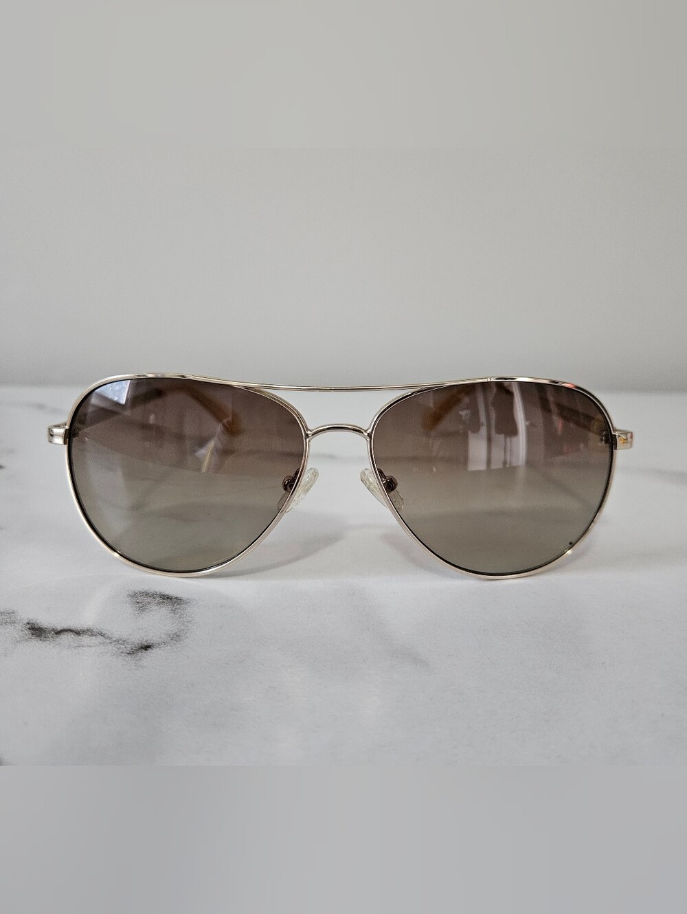 Kate Spade New York Emmaline Aviator Sunglasses w/ Gold Frames & Brown Lenses